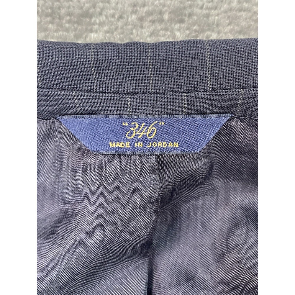 Brooks Brothers Suit Jacket 41 R Navy Wool Striped 346 Stretch Luxury Designer - Picture 15 of 16